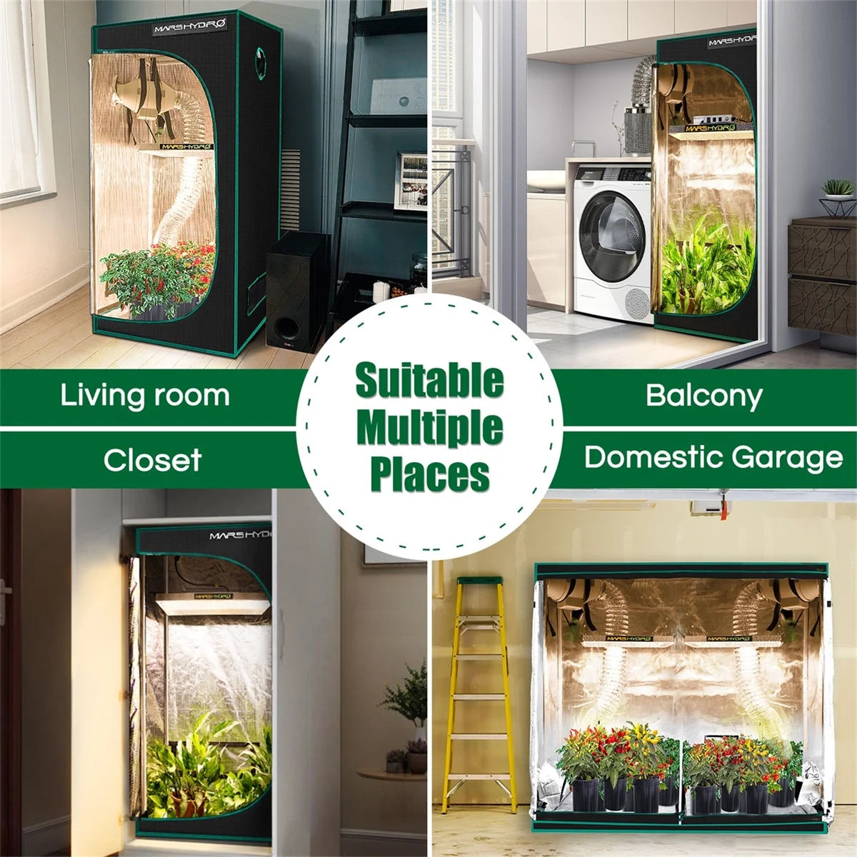 Marshydro 100x100x180cm Grow Tent 1680D indoor garden hydroponic system plant led greenhouse 3'3''x3'3''x5'11'' growing tents