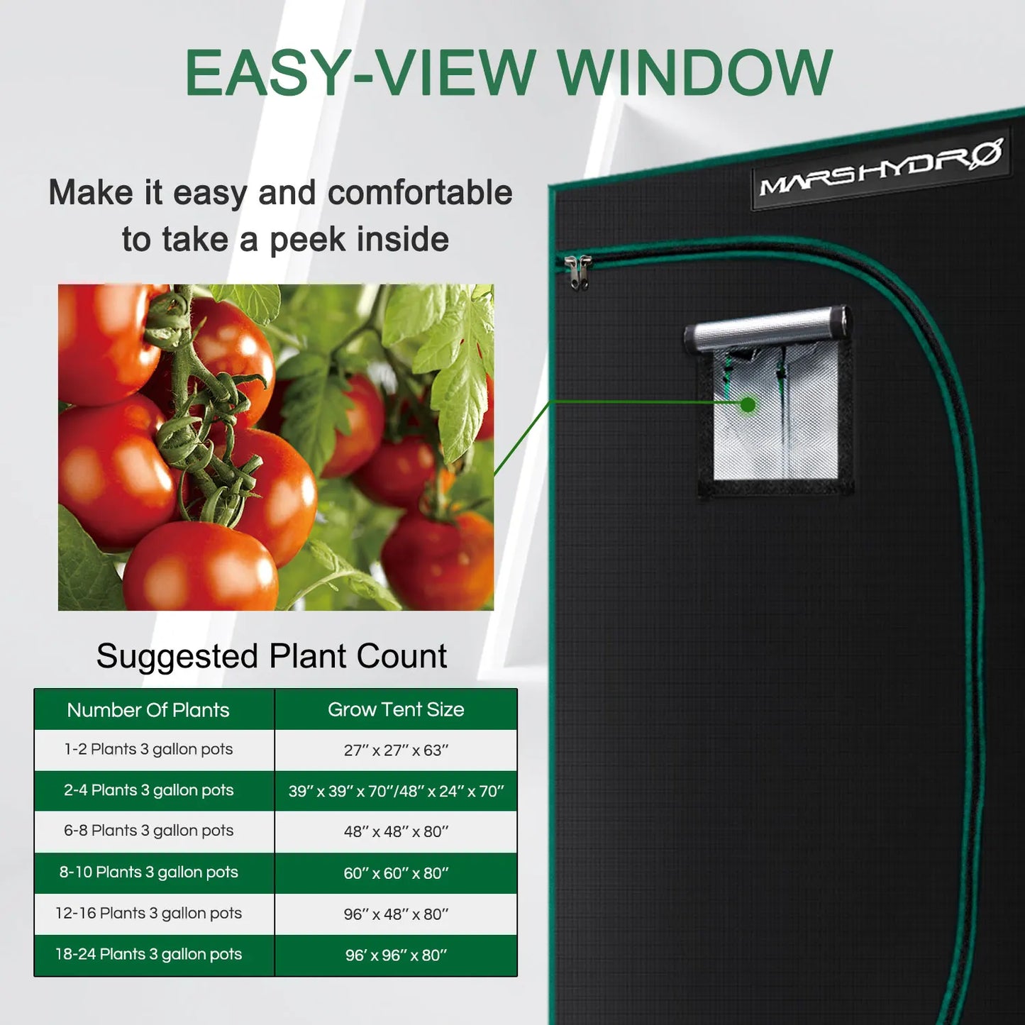 MarsHydro 1680D 70x70x160cm Grow Tent Diamond Reflective Mylar, Indoor Hydroponics Grow Tent (27''x27''x63'')