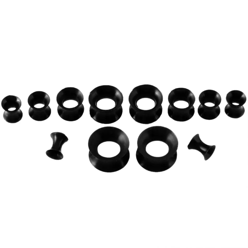 30pcs/lot UV Acrylic Ear Taper Plug with Silicone Ear Tunnels Plug Gauge Kit Ear Expander Stretcher Set Body Piercing Jewelry