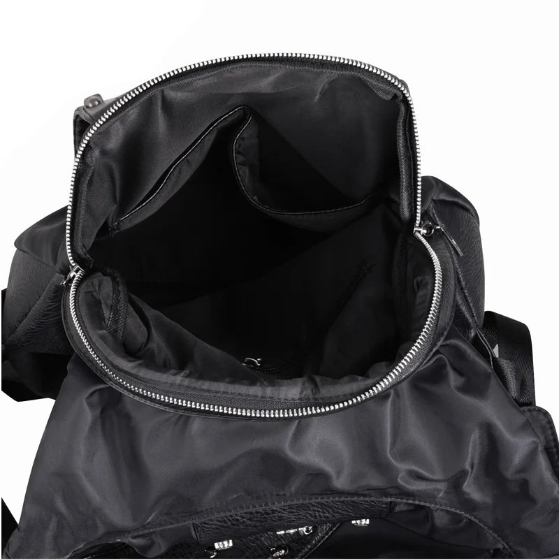 New 2020 Fashion Personality 3D skull leather backpack rivets skull backpack with Hood cap apparel bag cross bags hiphop man