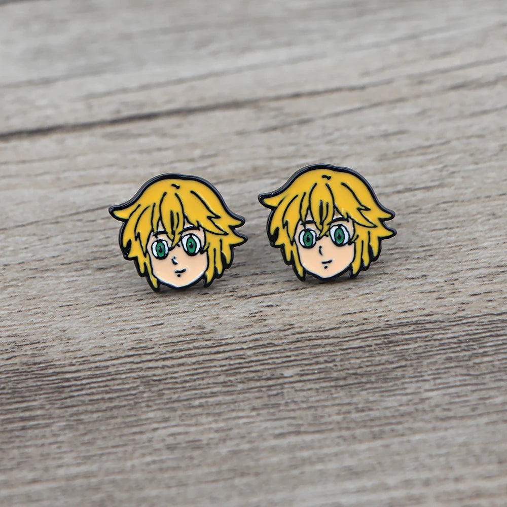 1 pair Anime Cartoon Fashion Stud Earrings For Women Enamel Stainless Steel Jewelry Gift