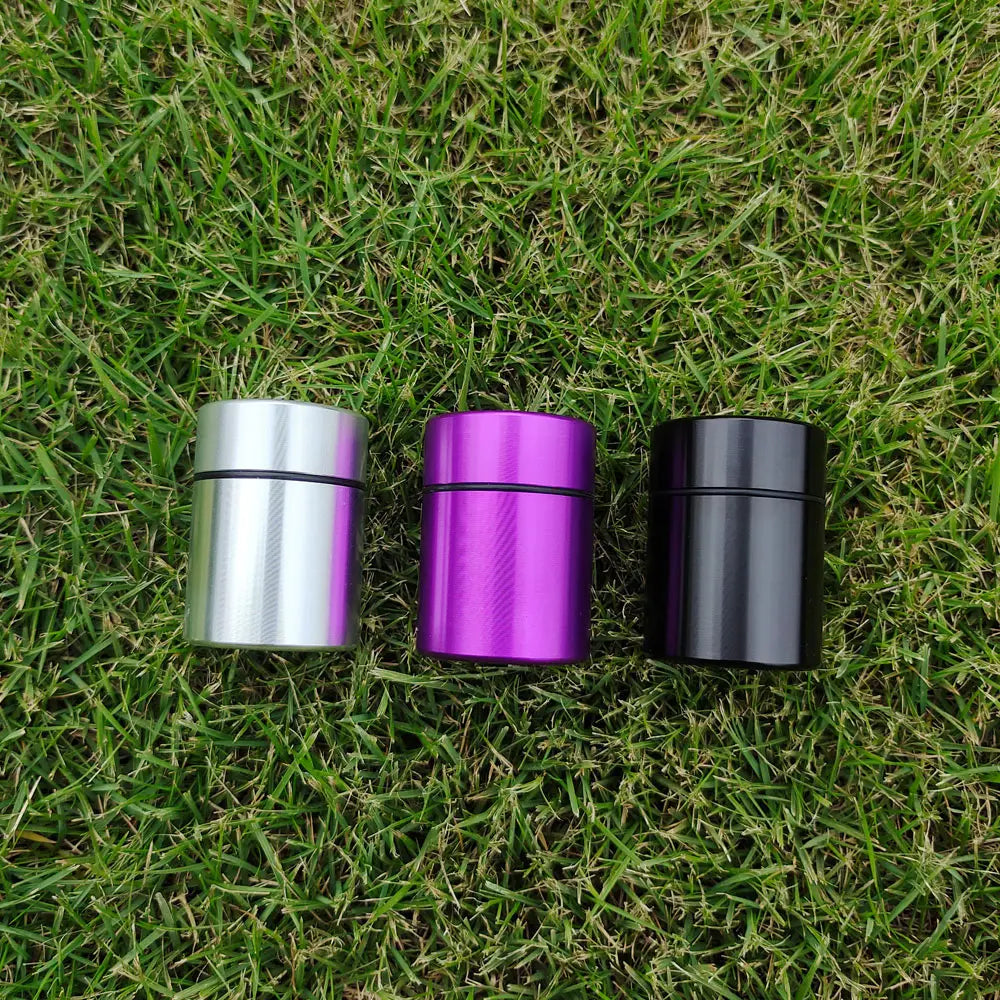 HONEYPUFF Aircraft Aluminum Airtight Stash Jar 1.3Inches Multi-Use Vacuum Seal Herb Storage Container Tobacco Stash Box Pill Box