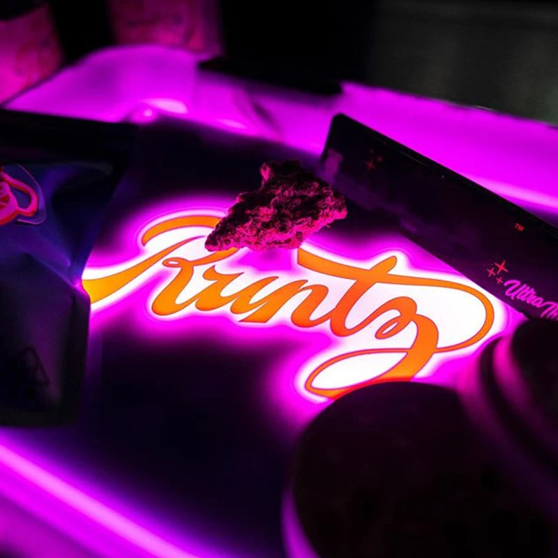 Runty Manual Color Changing LED Tobacco Rolling Tray Glow Herb Tray Herb Grinder Plate Cigarette Glow Smoking Roll Weed Tray