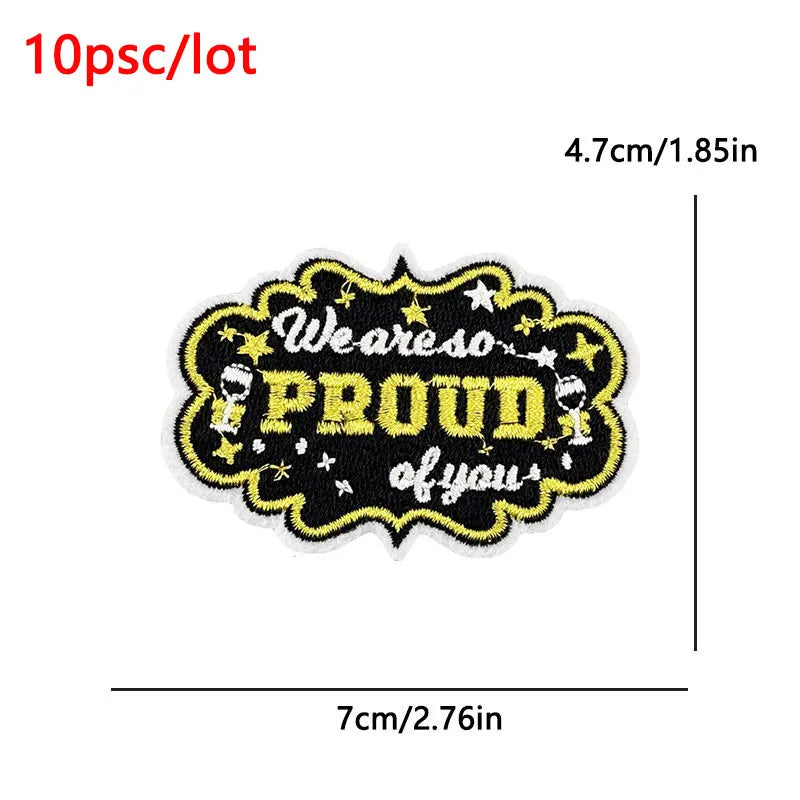 10Pcs/Lot Black History Embroidery Patch - Iron-On Patches For Clothing Stickers Badges
