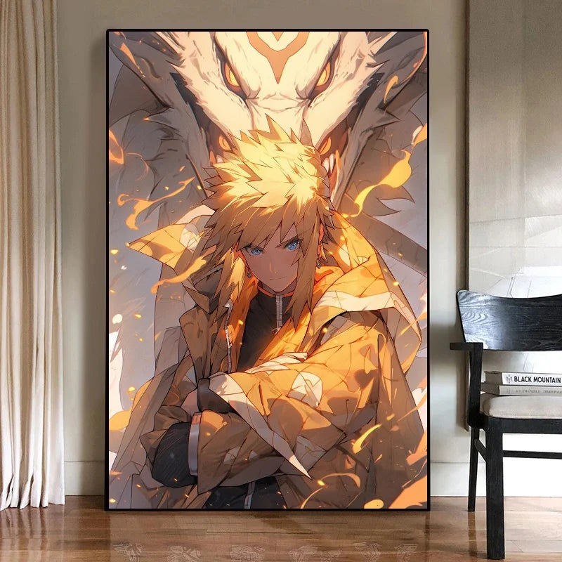 Japanese Classic Anime Uzumaki Naruto Namikaze Minato Art Posters Gaming Room Picture Home Living Room Decoration Birthday Gift