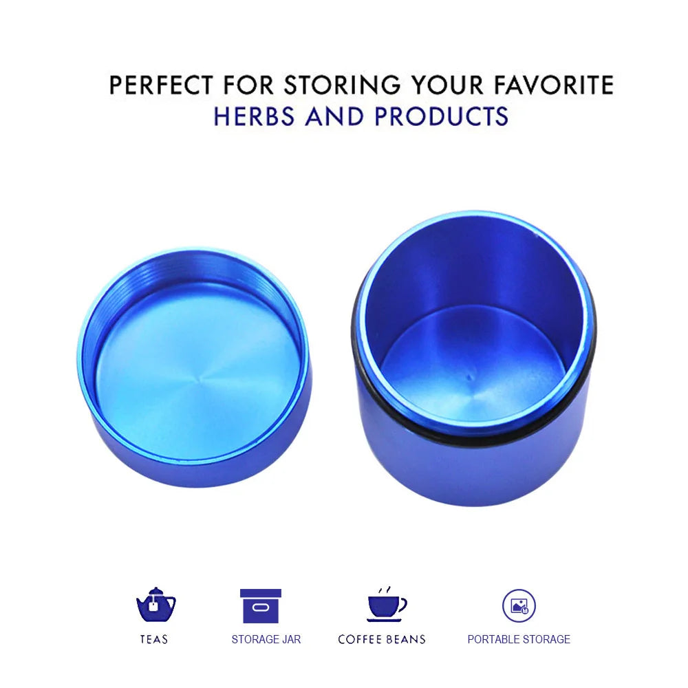 HONEYPUFF Aircraft Aluminum Airtight Stash Jar 1.3Inches Multi-Use Vacuum Seal Herb Storage Container Tobacco Stash Box Pill Box