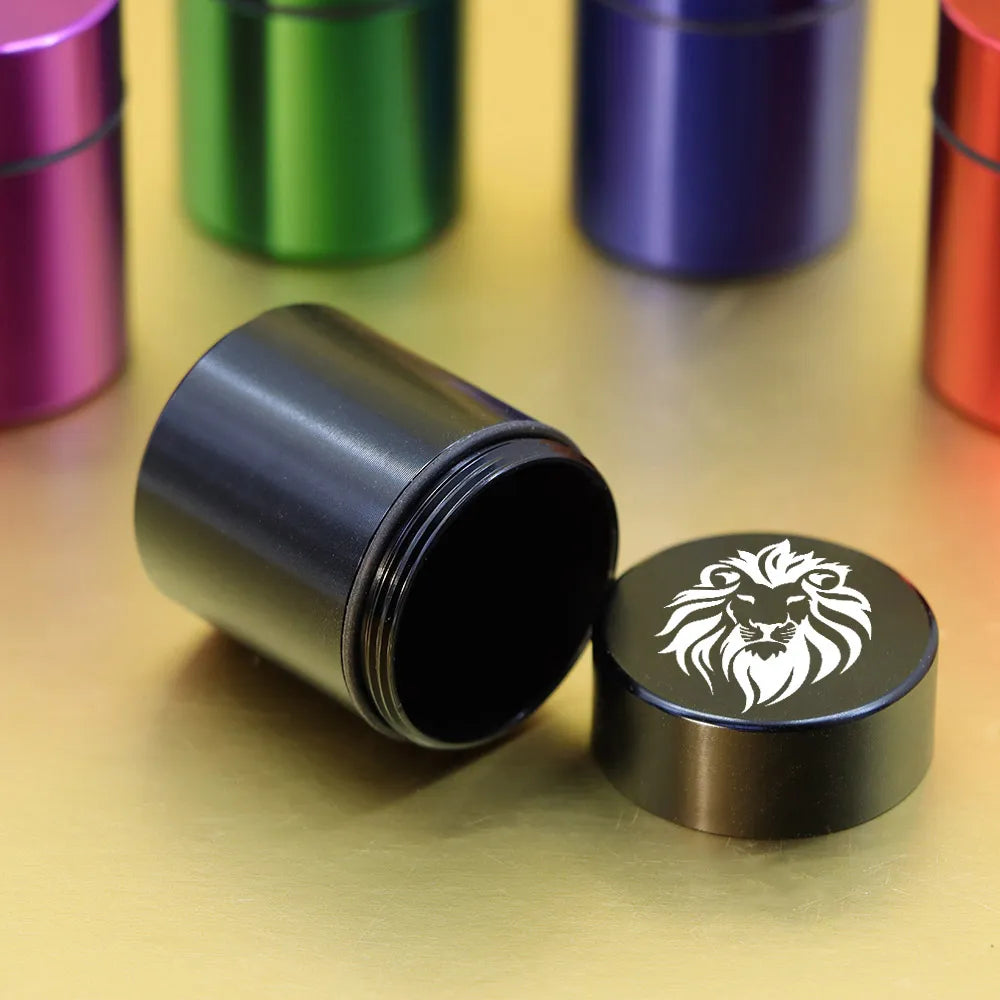 HONEYPUFF Aircraft Aluminum Airtight Stash Jar 1.3Inches Multi-Use Vacuum Seal Herb Storage Container Tobacco Stash Box Pill Box