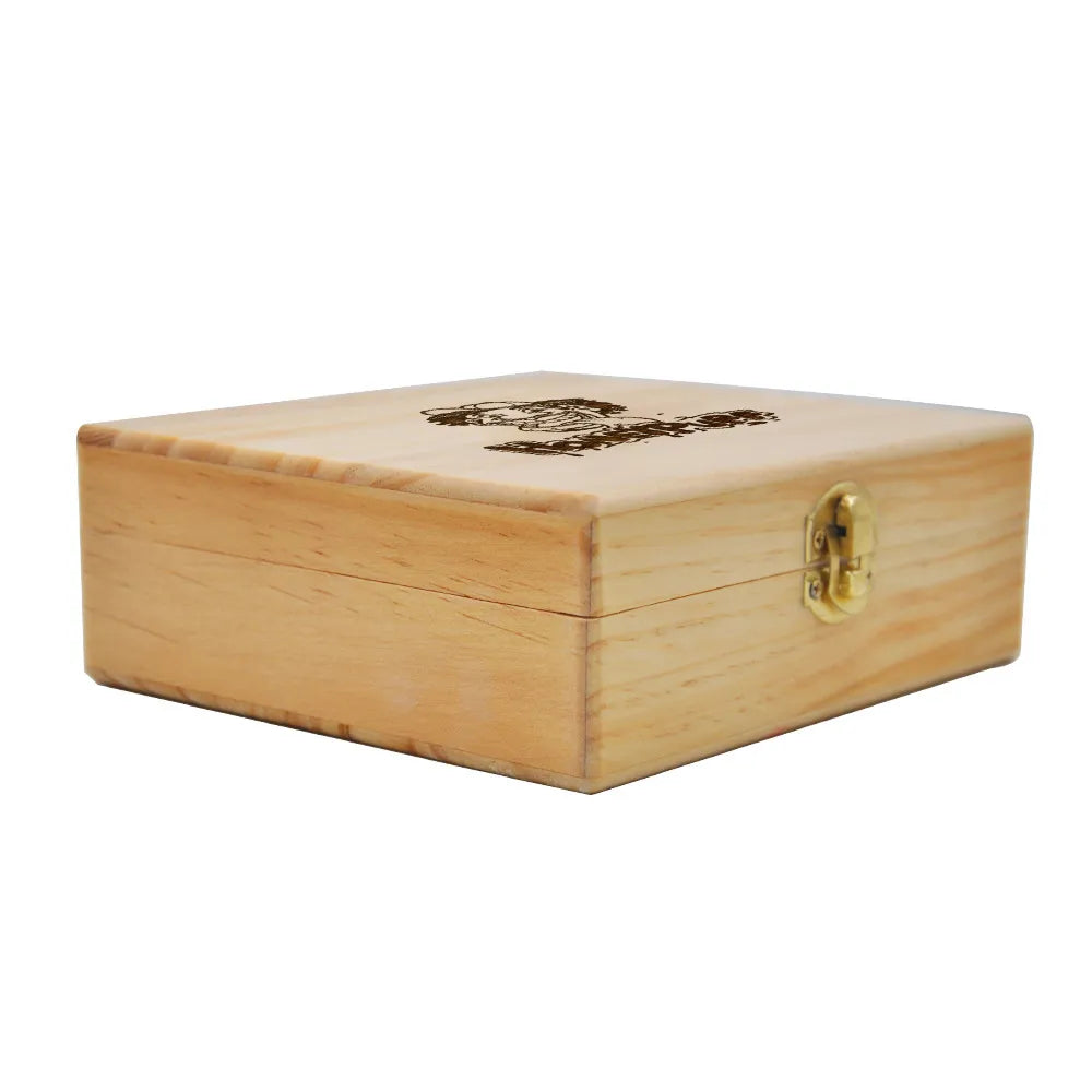 HONEYPUFF Wooden Tobacco Stash Jar Storage Box Natural Handmade Wood Herbal Tobacco Jar