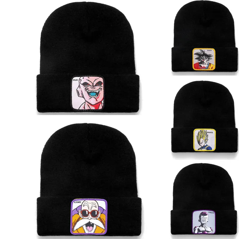 Anime Cartoon Beanie High Quality Cotton Beanies for Men Women Warm Knitted Winter Hat Fashion Solid Unisex Cap