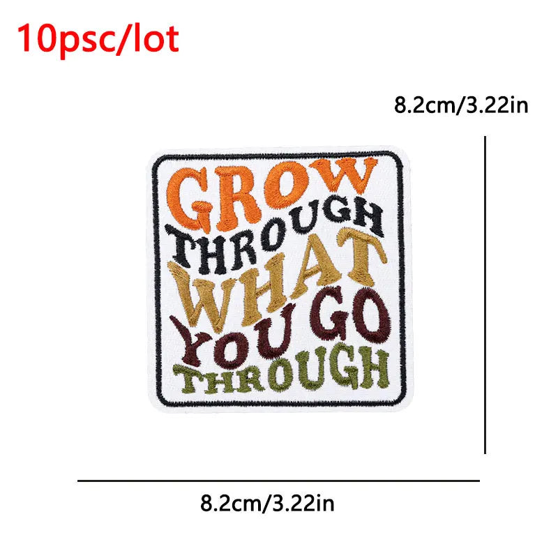 10Pcs/Lot Black History  Embroidery Patch - Iron-On Patches For Clothing Stickers Badges