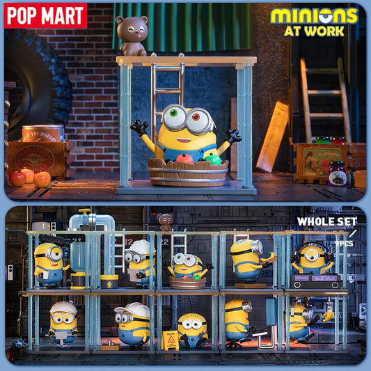 POP MART Minions At Work Series Mystery Box 1PC/9PCS POPMART Blind Box Cute Figure Birthday Gift Kid Toy