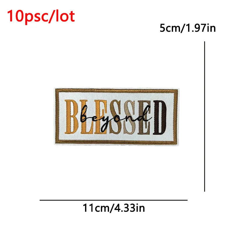 10Pcs/Lot Black History  Embroidery Patch - Iron-On Patches For Clothing Stickers Badges