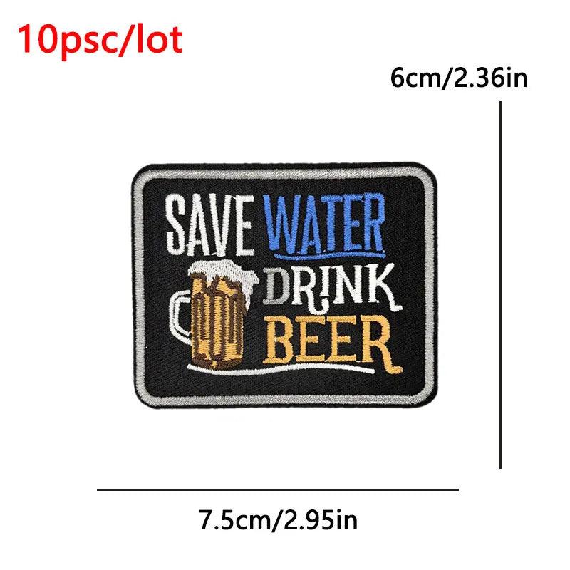 10Pcs/Lot Black History  Embroidery Patch - Iron-On Patches For Clothing Stickers Badges