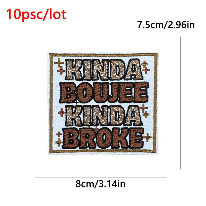 10Pcs/Lot Black History  Embroidery Patch - Iron-On Patches For Clothing Stickers Badges