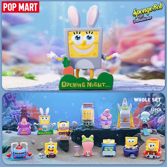 POP MART SpongeBob Life Transitions Series Mystery Box 1PC/12PCS POPMART Blind Box Action Figure Cute Toy