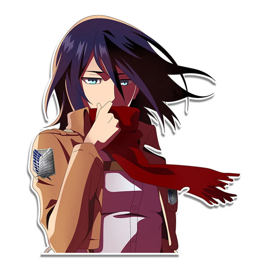 Attack on Titan Mikasa anime stickers creative personality car motorcycle waterproof reflective decorative stickers