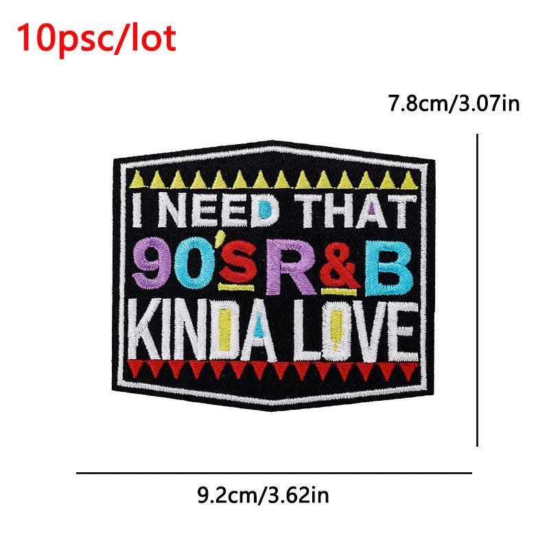10Pcs/Lot Black History  Embroidery Patch - Iron-On Patches For Clothing Stickers Badges