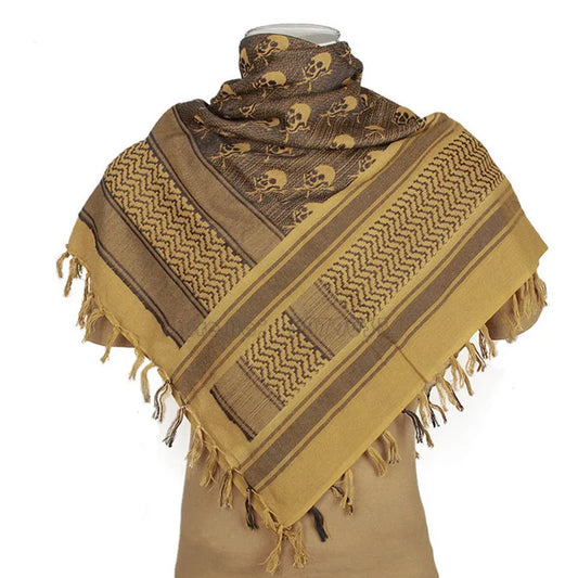 100% Cotton Multifunction Tactical Desert Skull Head Scarf Shemagh Arabic Keffiyeh Bandana Military Scarves