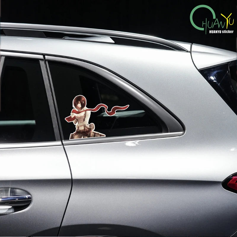 Attack on Titan Mikasa anime stickers creative personality car motorcycle waterproof reflective decorative stickers