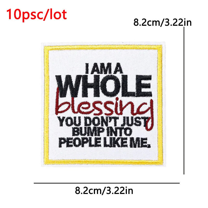 10Pcs/Lot Black History  Embroidery Patch - Iron-On Patches For Clothing Stickers Badges