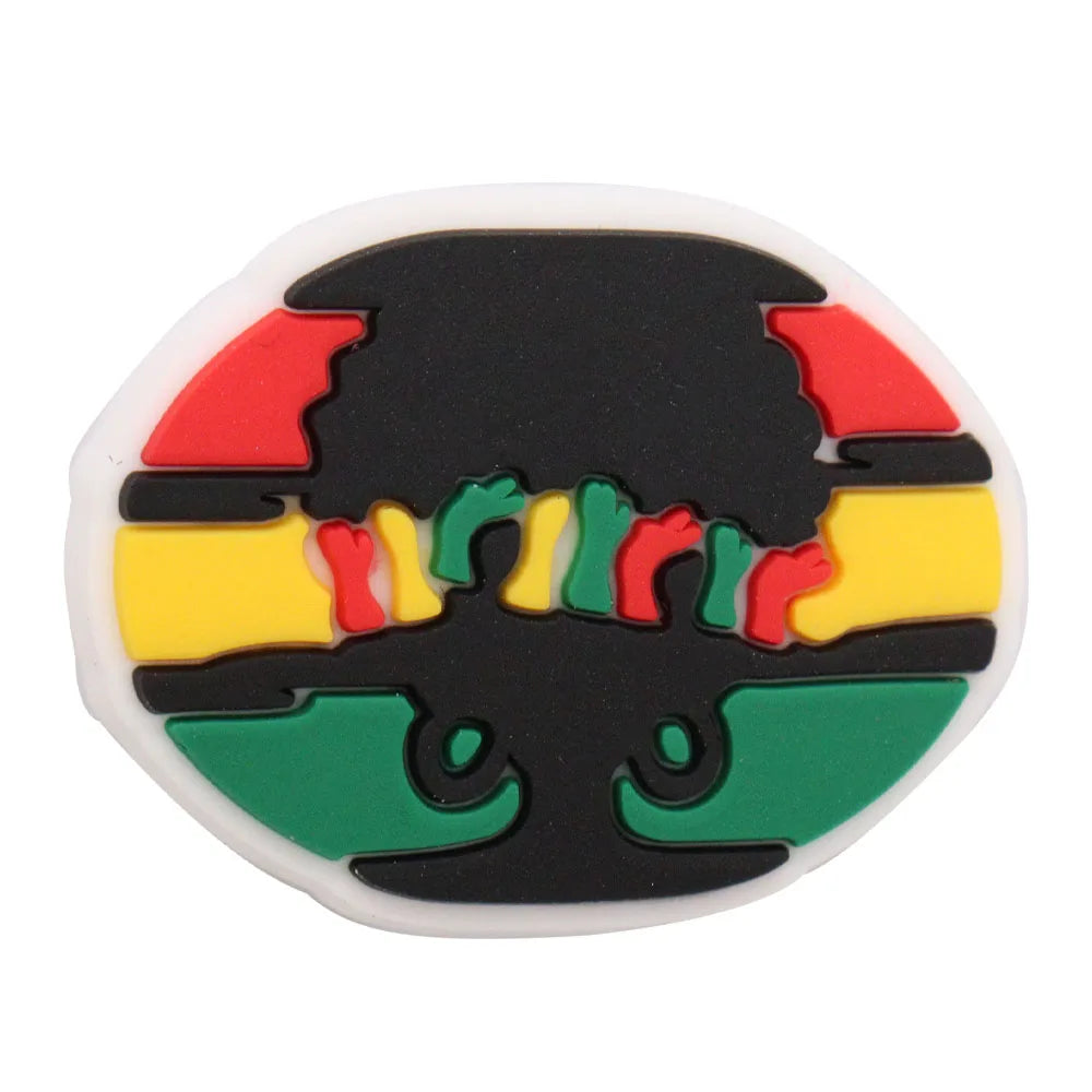 New Arrival 1-24Pcs PVC Black History Month Heart DIY Slipper Shoes Charms Buckle Clog Man Woman Shoe Accessories
