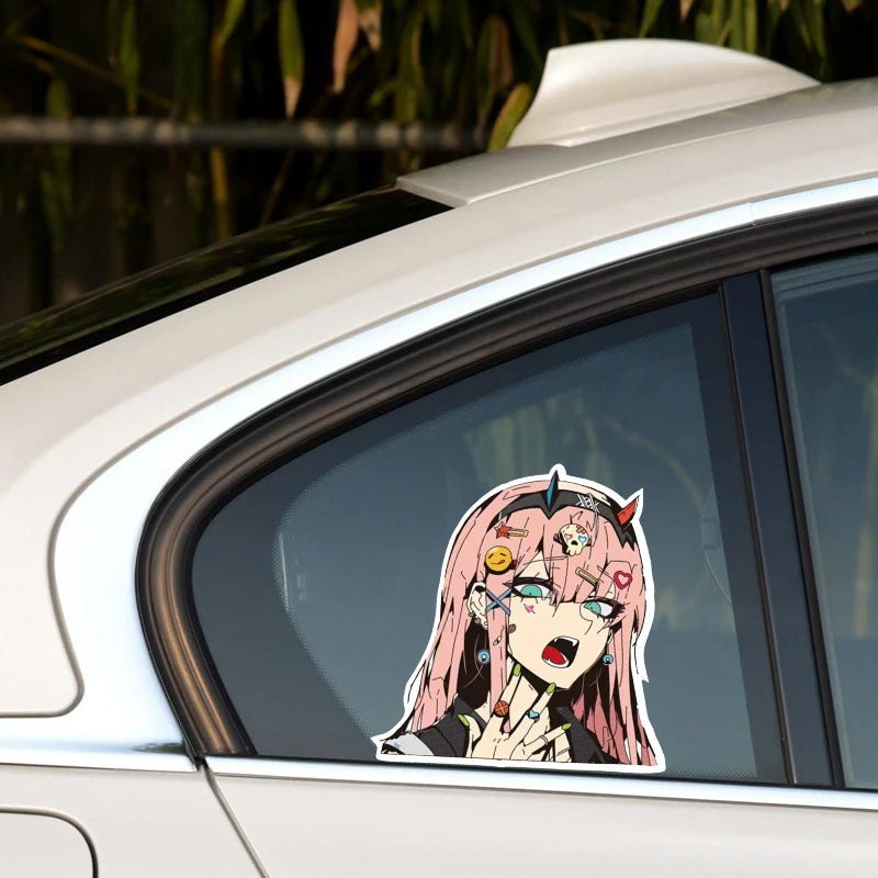 Anime stickers car stickers anime 2D cypunk car motorcycle waterproof reflective stickers