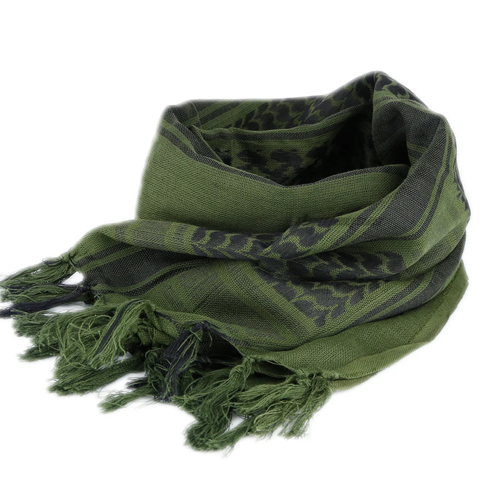 Outdoor Hiking Scarves Military Arab Tactical Desert Scarf Army Shemagh with Tassel for Men Women