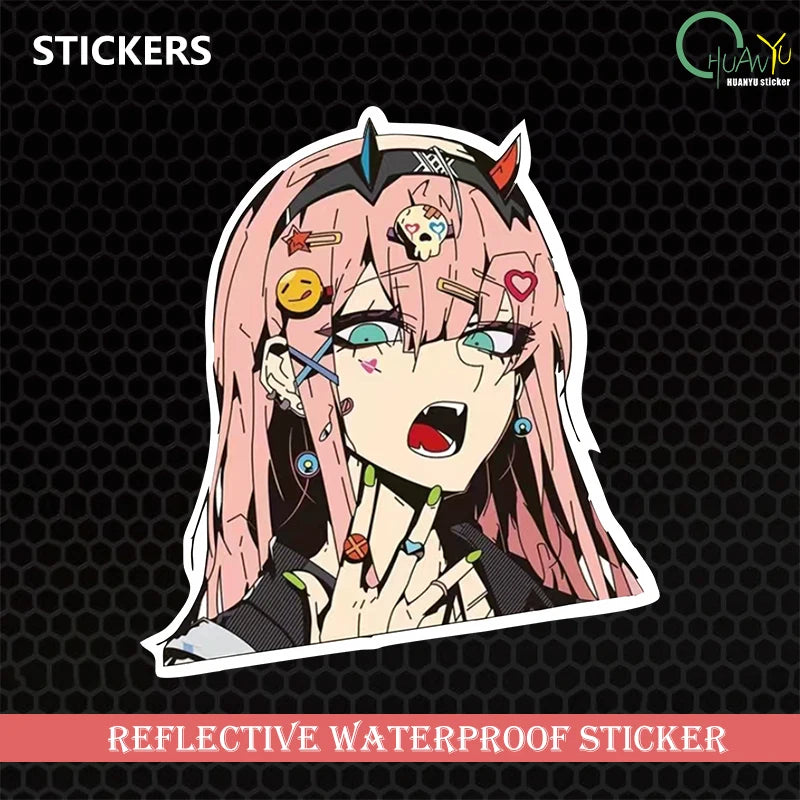 Anime stickers car stickers anime 2D cypunk car motorcycle waterproof reflective stickers