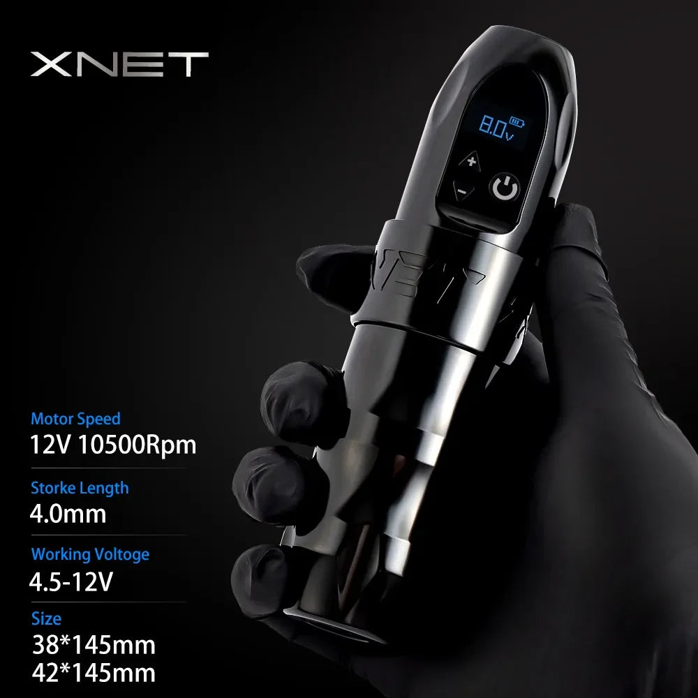 XNET Titan Wireless Tattoo Machine Battery Rotary Pen Strong Coreless Motor with LCD Digital Display for Tatto Artist Body