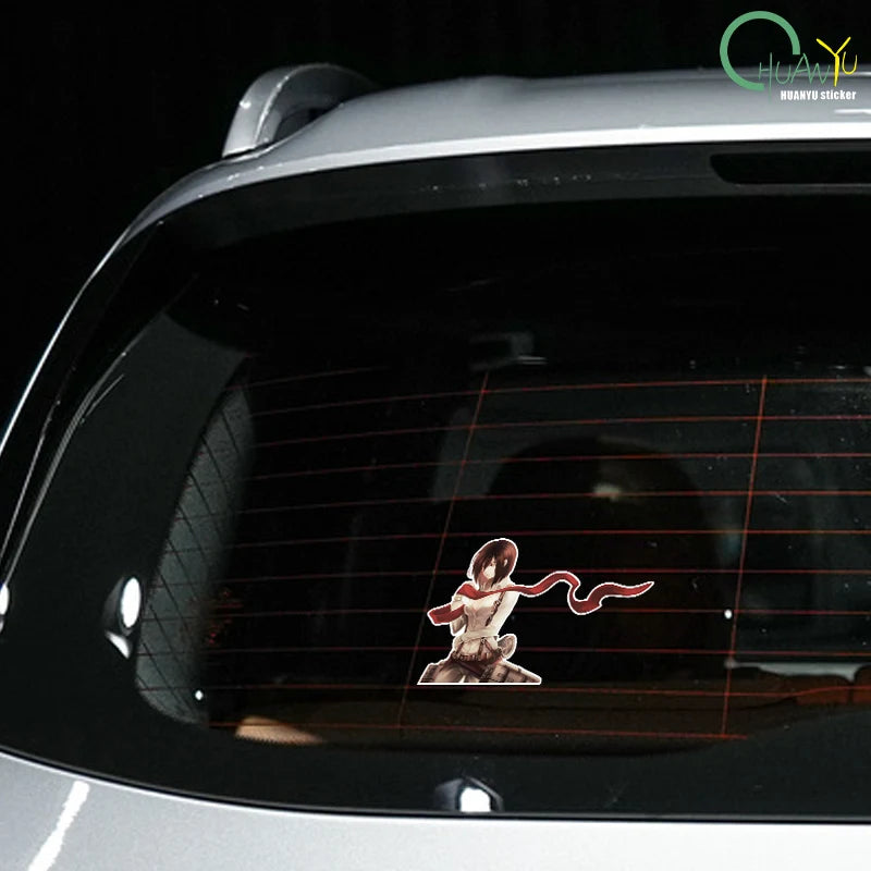 Attack on Titan Mikasa anime stickers creative personality car motorcycle waterproof reflective decorative stickers