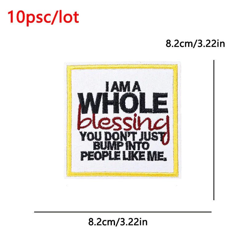 10Pcs/Lot Black History  Embroidery Patch - Iron-On Patches For Clothing Stickers Badges