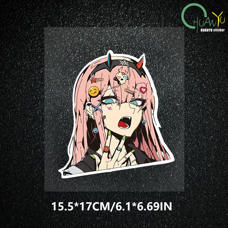 Anime stickers car stickers anime 2D cypunk car motorcycle waterproof reflective stickers