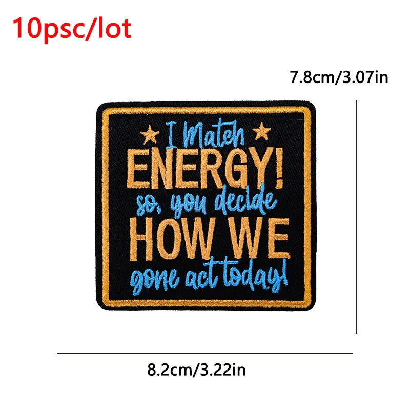 10Pcs/Lot Black History  Embroidery Patch - Iron-On Patches For Clothing Stickers Badges
