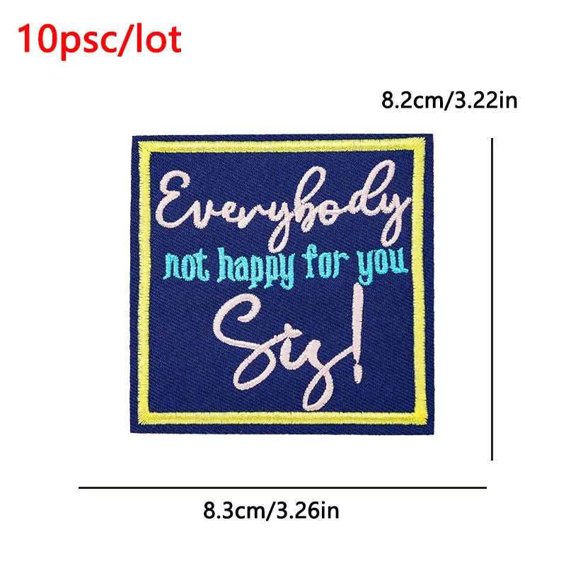 10Pcs/Lot Black History  Embroidery Patch - Iron-On Patches For Clothing Stickers Badges
