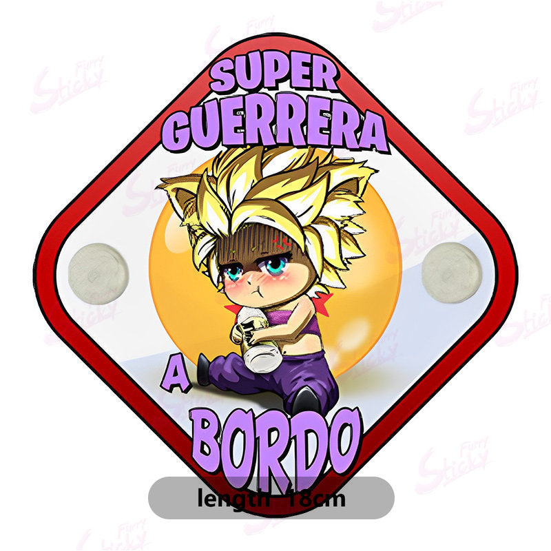 Baby on Board Mimics Super Warrior Board  Car Sticker Dragon Ball Anime Stickers Waterproof Sunscreen