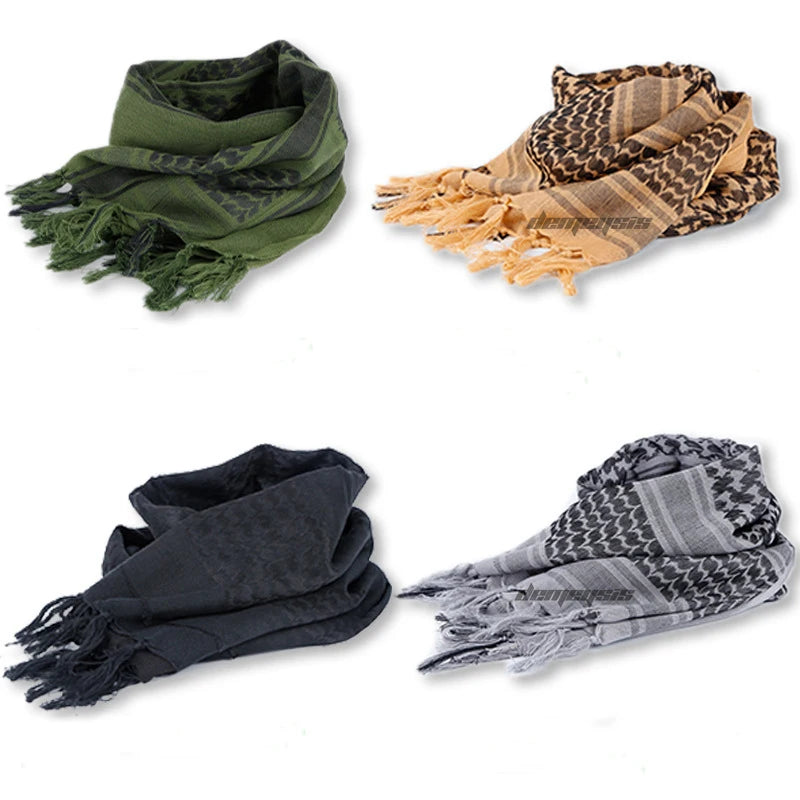 Outdoor Hiking Scarves Military Arab Tactical Desert Scarf Army Shemagh with Tassel for Men Women